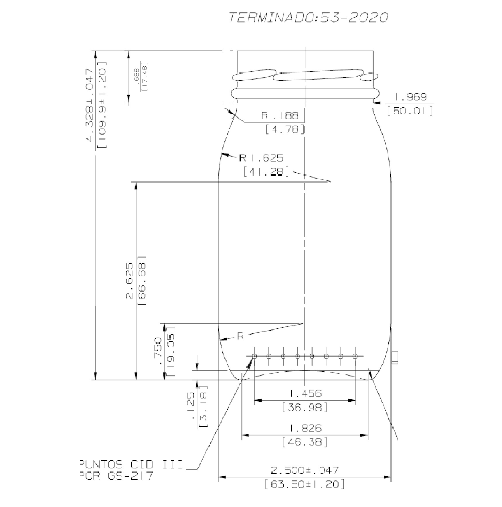 ENVASE DE VIDRIO 1261 FLINT TO