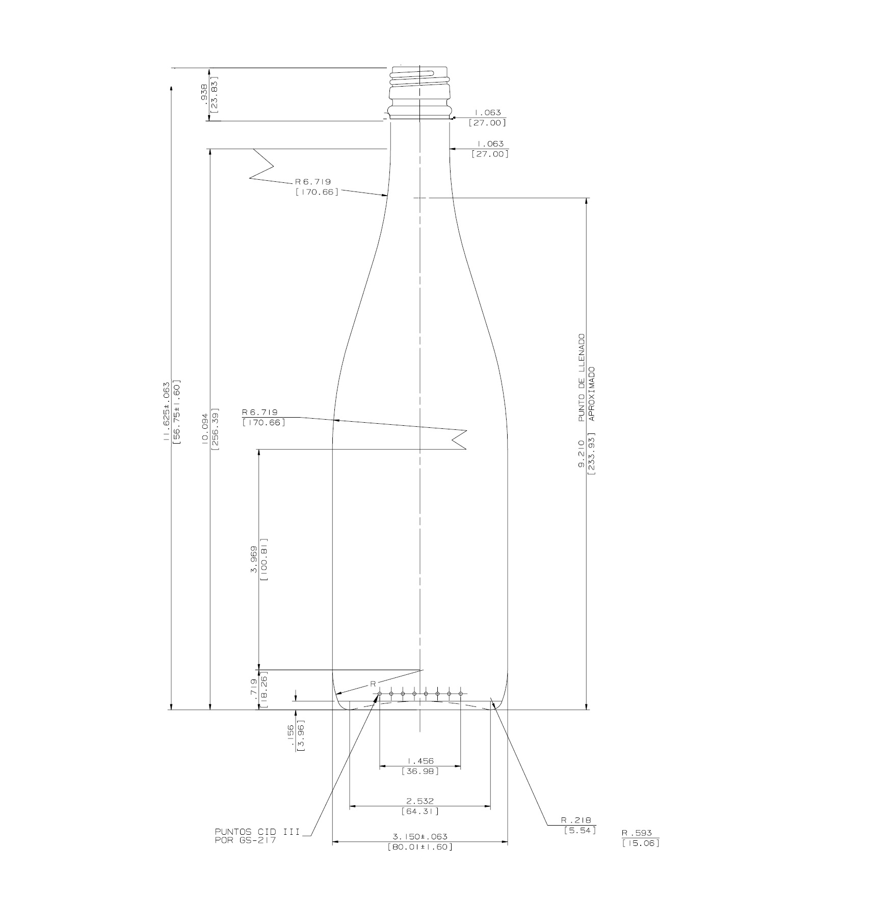 ENVASE DE VIDRIO 3391 FLINT PILFER