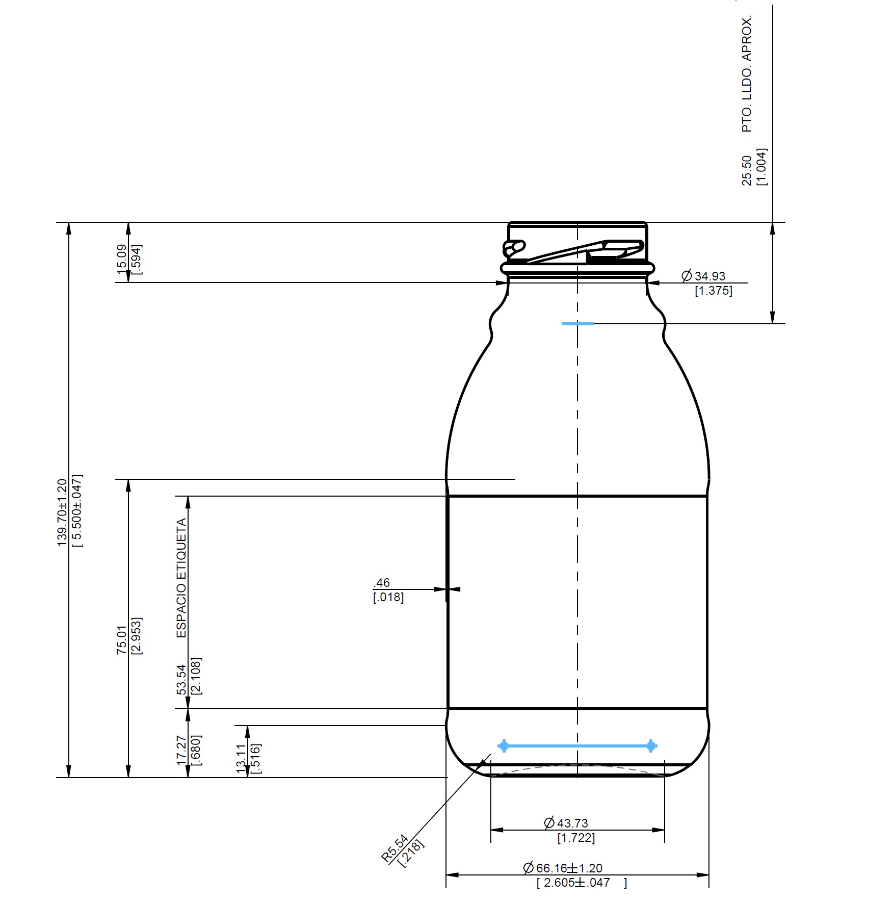 ENVASE DE VIDRIO 4423 FLINT TO